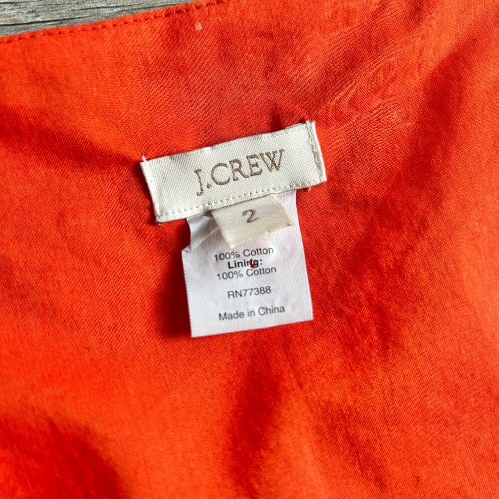 J. Crew Cecilia Midi Eyelet Dress with POCKETS in Red Poppy (size 2) - Picture 7 of 12